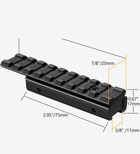 Dovetail to Picatinny Rail Adapter 11mm Dovetail to 21mm Convert Mount