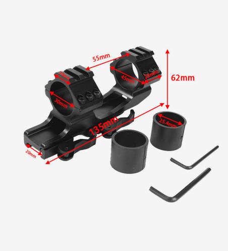 Hunting Scope Mount Dual Ring with Spirit Bubble Level Fit 11mm Picatinny Rail for Tactical Riflescope with 25.4/30mm Tube