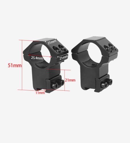 2Pcs 1'' Dovetail Scope Rings Mount for 11mm Dovetail Rails for Outdoor Sport Bike and Airsoft