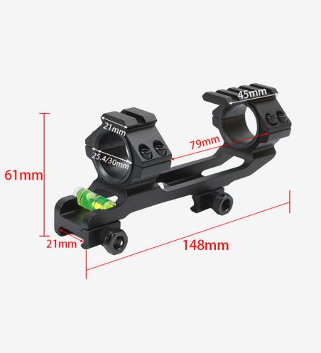 OPTICS 30mm/25.4mm Scope Ring QD Dual Ring Scope Mount with Spirit Bubble Level Picatinny Rail Gun Accessory for Hunting