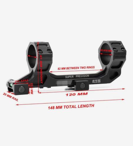 GE 25.4mm/30mm Optical Centerline Hight 30mm Tube RifleScope Mount CNC Aluminum For Tactical Airsoft Hunting Full Marking