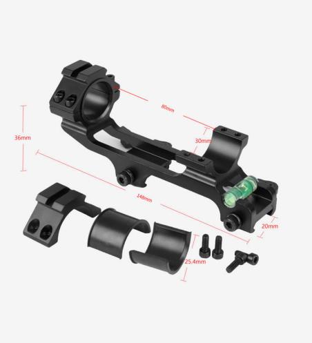 Optics Adjustable Picatinny Rail Scope Mounts One Piece Weaver 25.4/30mm Scope Rings With Bubble Level