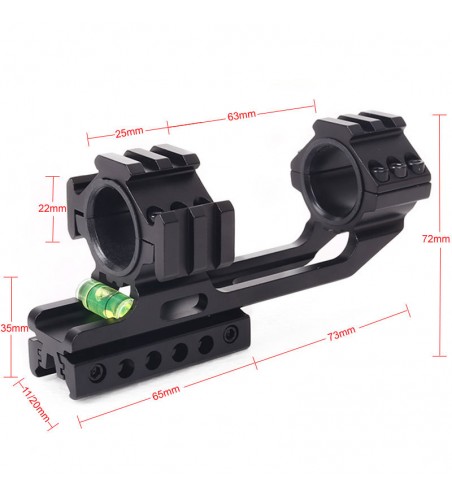 25.4mm /30mm Cantilever Forward Reach Dual Ring Scope Mount For 11mm Dovetail And 20mm