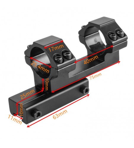 Extended DIY 25.4mm Ring 11mm Dovetail Z Type Scope Mount For Airsoft Hunting