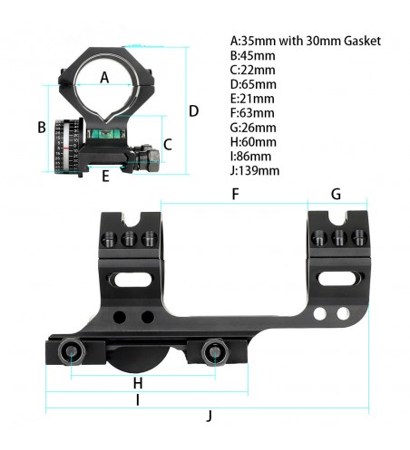 30mm 35mm Bubble Level Scope Rings One Tube Dual Rings Hunting Scope Mounts