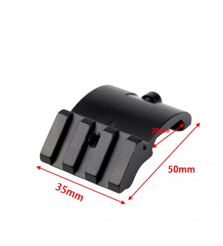 45 Degree Offset Side Picatinny Weaver Gun Rail Mount for Red Dot Scope Sight Flashlights 3 Slot 20mm Adapter