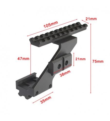 Glock Raiser Mount for g34 P1 2011 G17 18 p320 q1 usp mp40