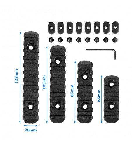 4 pcs/set NylonTactical Airsoft MOE Rail Section Handguard Laser Scope Hunting Accessories