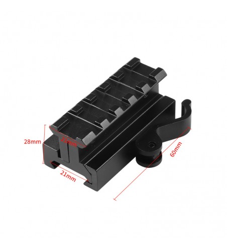 5 Slots Hunting accessories QD Riser Scope Mount Adapter Adjustable height 20 mm Picatinny/Weaver Rail