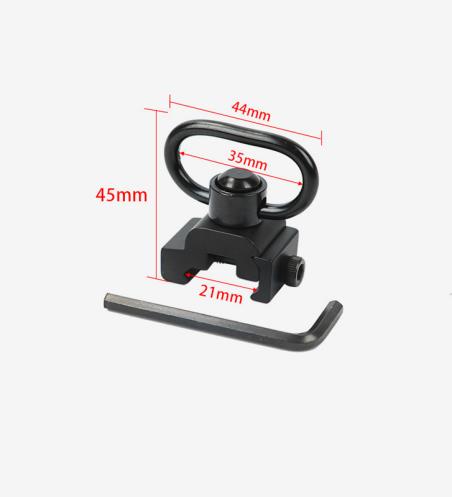 D Sling Swivel Mount Push Button 1-1/4" 20mm Weaver or Picatinny Rail Mounted Quick Release Sling Ring Set Adapter Hunting