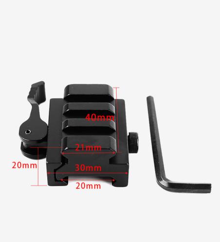 20 turn 20mm Legth 40mm 3 slots Picatinny/Weaver Rail Base QD Riser Scope Mount Adapter