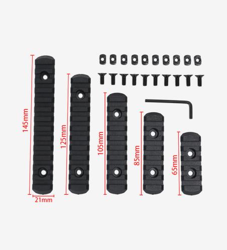 High Quality 5 pcs of 1 Set M-LOK Nylon 5/7/9/11/13 Slots Rails for M-lok System