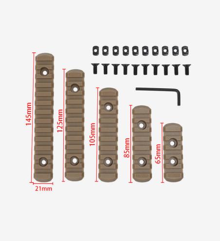 5 pcs of High Quality Nylon 5/7/9/11/13 Slots Rails M-lok System