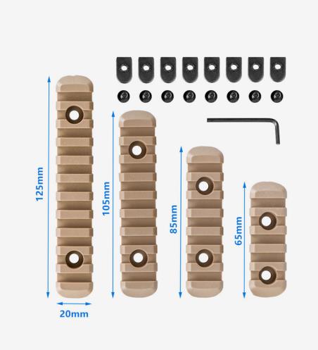 4pcs of Nylon MOE Accessory 5/7/9/11 Slots Universal Rail of Hunting Accessories